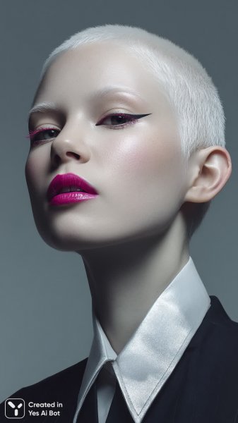 Альбино в авангарде: мода, красота и дерзкий стиль. Нейросеть Midjourney