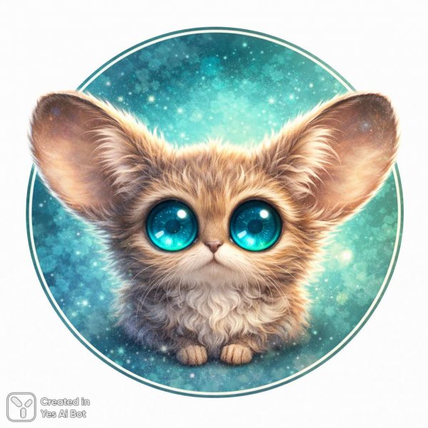 Загадочный взгляд: пушистый символ тепла и детских тайн в акварельном свете. Картинка из нейросети Sora Images