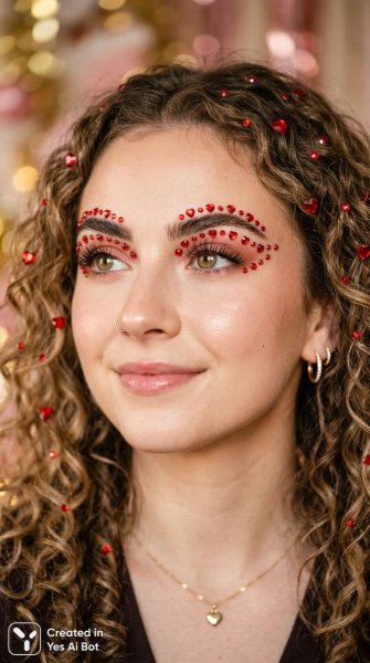 Романтичный взгляд: сверкающие акценты и безупречная красота в деталях. Нейросеть Нано Банана