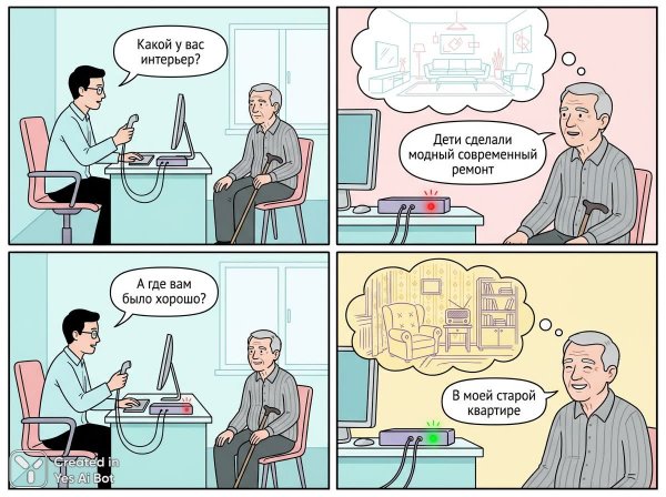 Диагностика аппаратом: интерьер как отражение внутреннего мира пациента. Изображение из нейронной сети Нано Банана