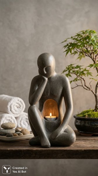 Медитативная фигура с тайной светом внутри. Генерация из нейронной сети Нано Банана