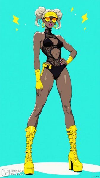 Яркий образ: дерзкая красота в неоновом стиле и смелых деталях. Генерация из нейросети Flux