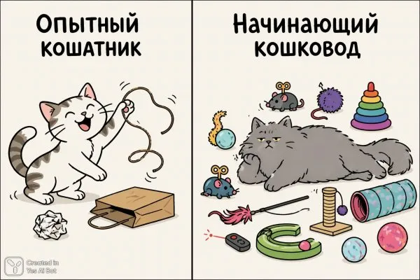 Кошатники: опыт против современности в забавном комиксе. Генерация из нейронной сети Sora Images