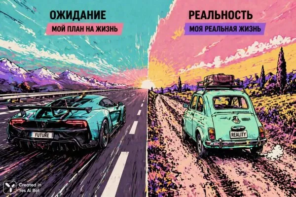 Автобан: Скорость и Ностальгия в Ярких Цветах. Картинка из нейросети Sora Ai Images