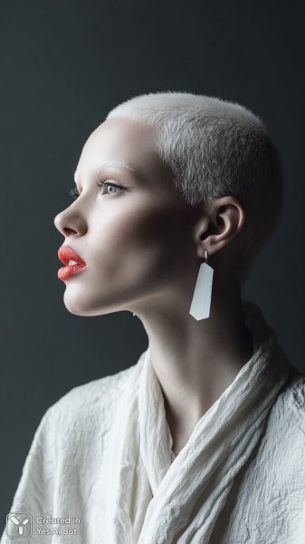 Изысканный портрет: Альбино с дерзким стилем и яркими акцентами. Изображение из нейросети Миджорни