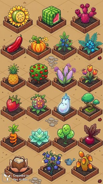 Удивительные гибриды растений для нанофермы: яркий и красочный визуальный атлас уникальных сортов и необычных форм. Изображение из нейросети Nano-Banana