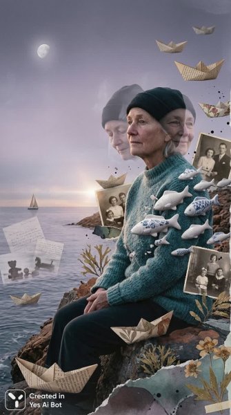 Меланхолия уходящей памяти: рыбий хвост и бумажные острова. Нейронная сеть NanoBanana