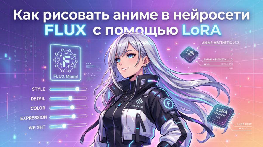 Как рисовать аниме в нейросети FLUX с помощью LoRA