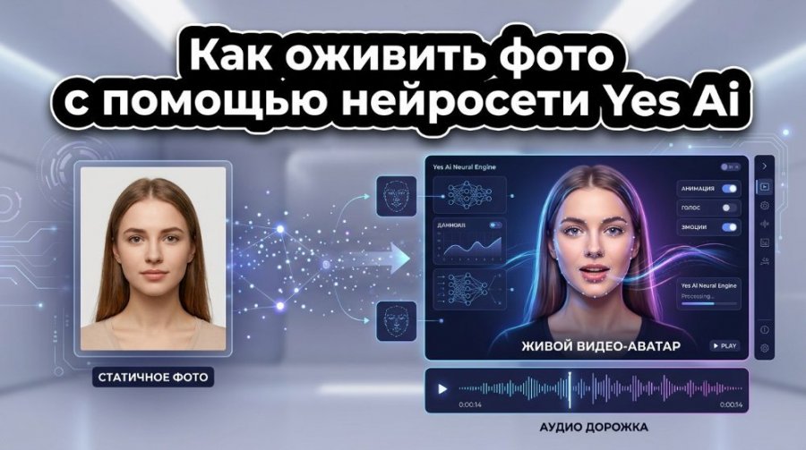 Как оживить фото с помощью нейросети Yes Ai — говорящая голова из фотографии