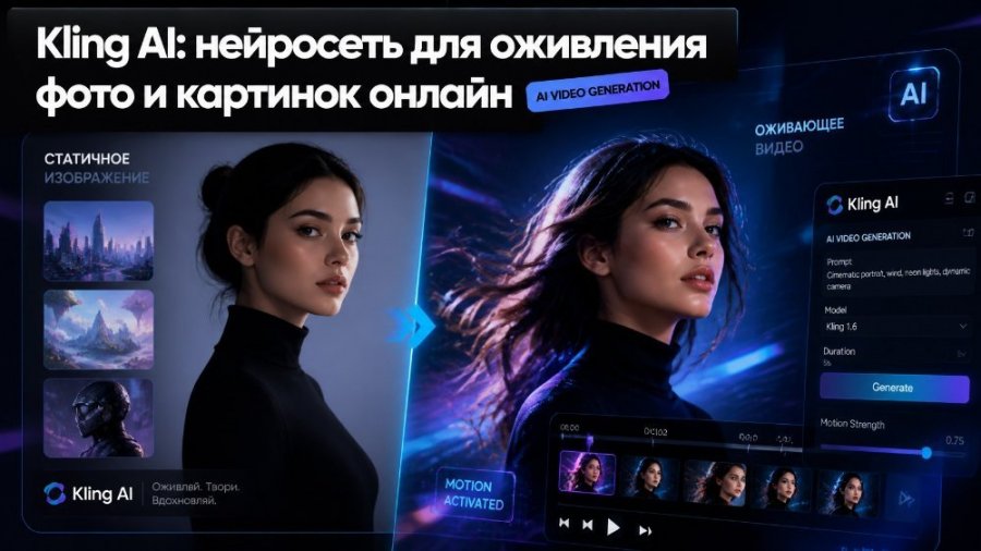 Kling AI: нейросеть для оживления фото и картинок онлайн