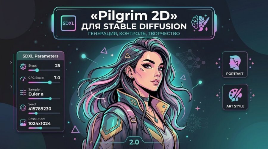 Pilgrim 2D для Stable Diffusion XL (SDXL): новая модель в @yes_ai_bot для создания портретов и артов