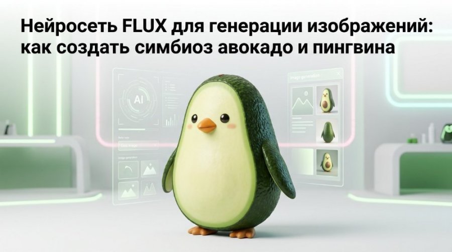 Нейросеть FLUX для генерации изображений: как создать симбиоз авокадо и пингвина