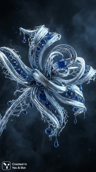 Хрустальная симфония стали и льда: неземная красота. Изображение из нейронной сети NanoBanana
