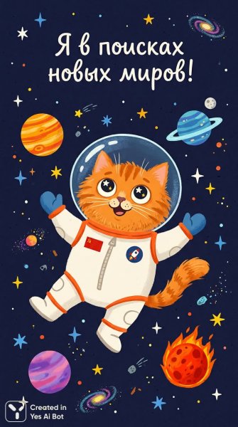 Космическое приключение рыжего кота-астронавта в поисках неизведанных планет. Генерация из нейросети Nano-Banana