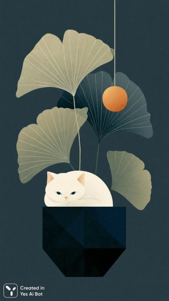 Уютная кошка в ботаническом интерьере: гармония цвета и формы. Картинка из нейросети Миджорни