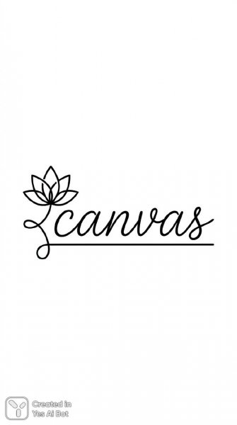 Элегантный логотип: Canvas в стиле минимализма и каллиграфии. Изображение из нейронной сети Nano-Banana