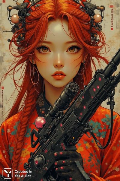 Воинственность древности и футуристический гламур. Картинка из нейронной сети Flux 1