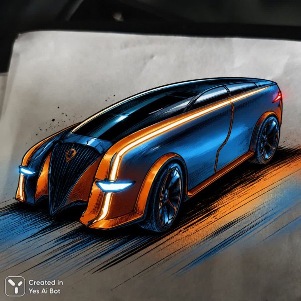 Автомобиль: Полная детализация и яркая подсветка. Нейросеть Sora images Ai