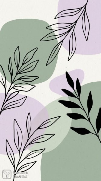 Спокойная скандинавская ботаническая иллюстрация для интерьера. Изображение из нейронной сети Nano-Banana