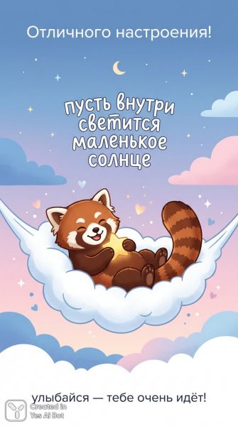 Милый панда на облаке с золотой звездой и лучистым настроением. Картинка из нейронной сети Nano Banana