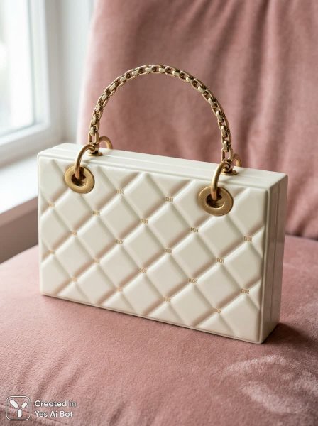 Роскошный клатч Dior: элегантность белого шоколада и золотые акценты. Генерация из нейросети NanoBanana