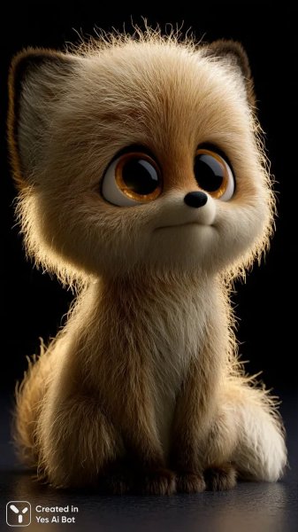 Милый лис: детализированный 3D рендер с мягким освещением и нежной улыбкой. Изображение из нейронной сети Midjourney