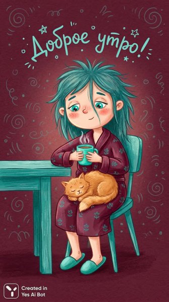 Спящая девочка и рыжий кот: уютное утреннее волшебство. Генерация из нейронной сети Nano-Banana