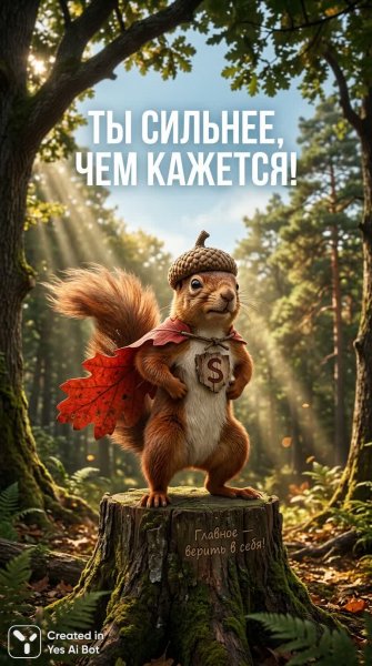 Белка-супергерой: Вера и приключения в лесной чаще. Нейросеть Нано Банана