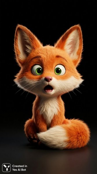 Милый лисенок: очаровательный персонаж в стиле Pixar. Картинка из нейронной сети Нано Банана