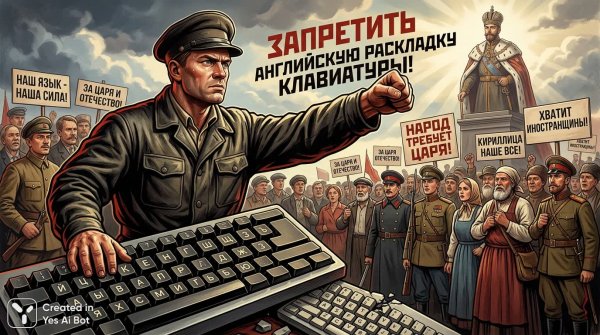 Народ хочет вернуть царский стиль: отказ от английской раскладки клавиатуры. Нейросеть Nano Banana