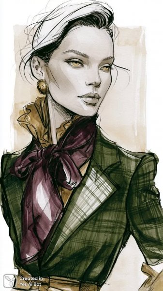 Модный силуэт в осеннем парке: сочетание Prada и Vivienne Westwood. Генерация из нейронной сети Midjourney