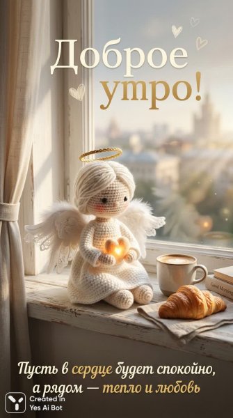 Уютное утро: ангел с любовью и теплом. Картинка из нейронной сети Нано Банана