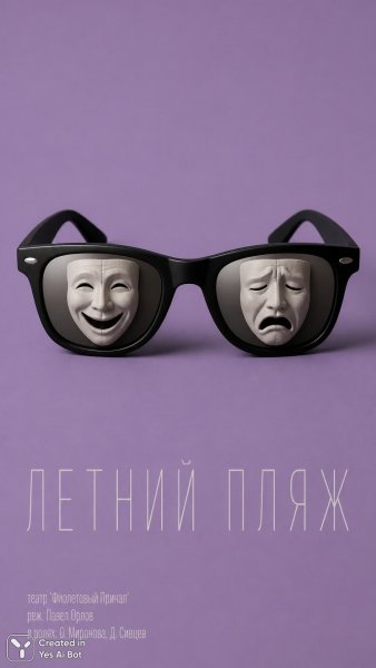 Театральная абсурдность: маски смеха и слез в летнем свете. Изображение из нейросети Sora images Ai