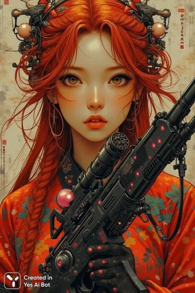 Воинственность древности и футуристический гламур. Картинка из нейронной сети Flux 1