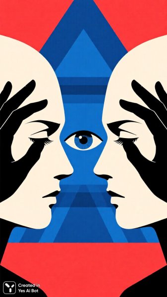 Два лица в одном: иллюзия зеркального глаза. Нейронная сеть Qwen Image