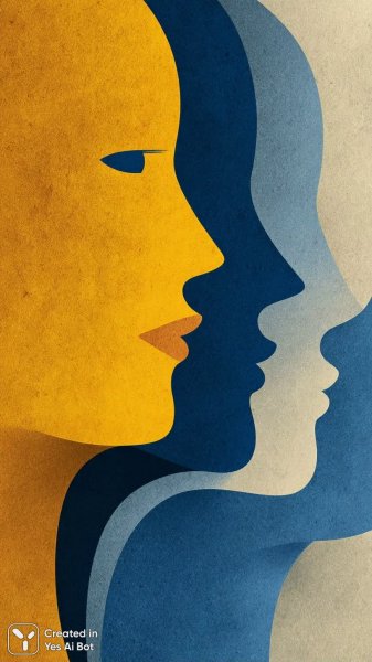Абстрактные женские профили в минималистичном стиле. Изображение из нейросети Миджорни