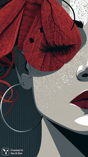 Керамическая половина лица с бабочкой и глубоким настроением. Картинка из нейронной сети Midjourney
