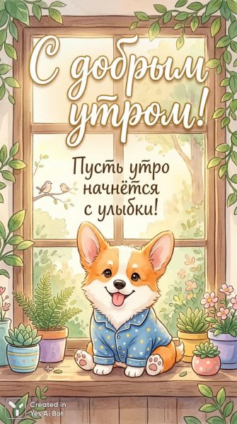 Утро с щенком: уют и нежность в пастельных тонах. Изображение из нейронной сети Nano-Banana
