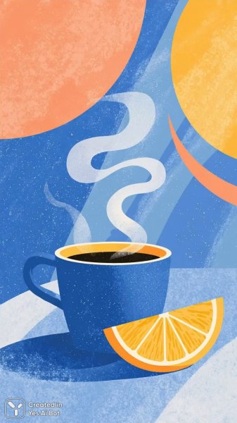 Утренний кофе: яркий акцент в минималистичном стиле. Нейронная сеть Миджорни