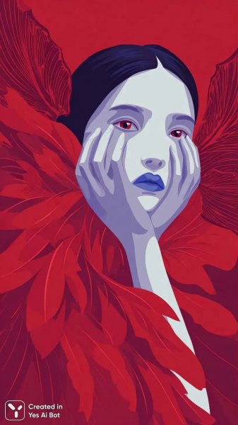 Женщина и цветок: сюрреалистичный портрет в стиле ар-деко. Нейронная сеть Миджорни