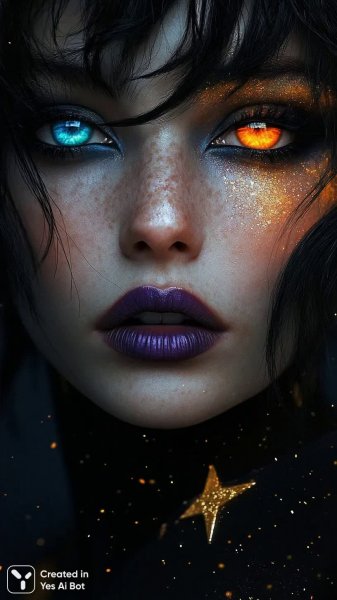 Волна черного и белого: драматичный портрет с яркими акцентами. Картинка из нейросети Midjourney