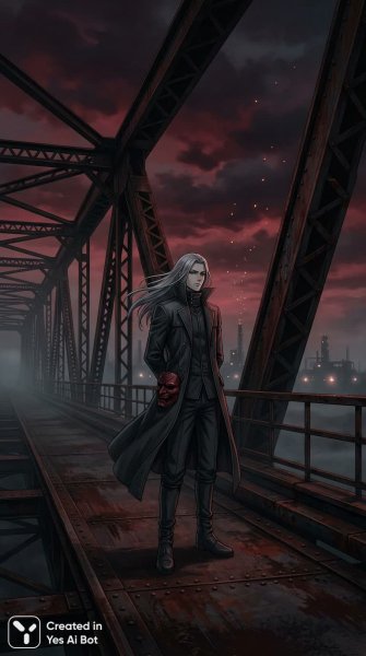 Татарский мститель в багровом зареве индустриальной пустоши. Изображение из нейронной сети Nano Banana