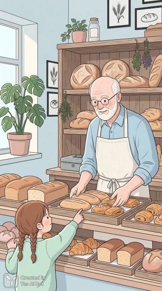 Уютная пекарня: момент утренней неги и сладких покупок. Нейронная сеть Nano-Banana