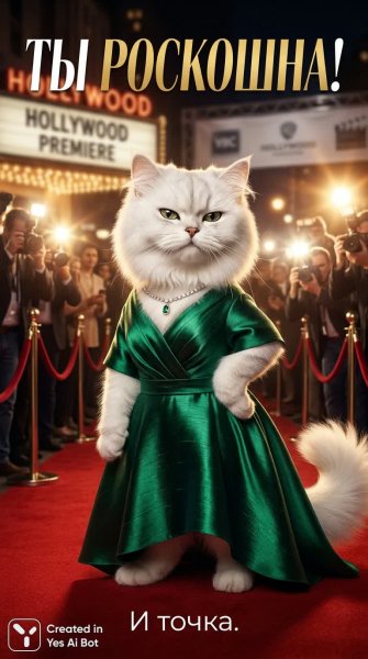Роскошная кошка в стиле Дженнифер Лопес: фотосессия для глянца. Нейронная сеть Nano-Banana