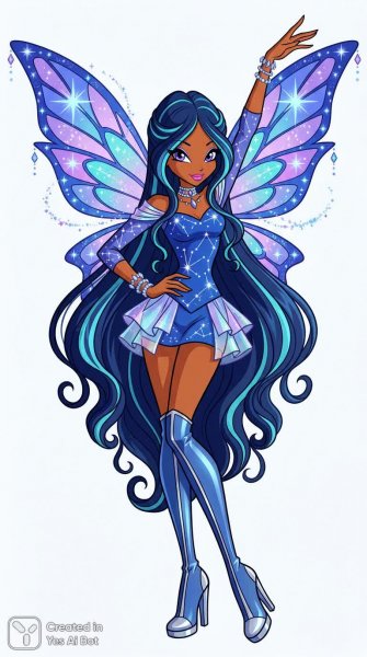 Волшебная фея в стиле Winx: Изысканный образ и сияющая красота. Картинка из нейронной сети Нано Банана