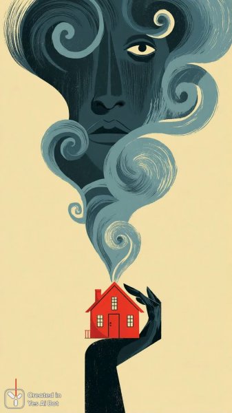 Рука и дом: сюрреалистичная иллюстрация с глубоким смыслом. Нейронная сеть Миджорни