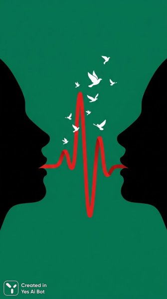 Символическое соединение душ в вихре жизни и надежды. Генерация из нейронной сети NanoBanana