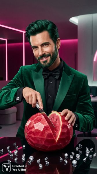 Волшебство вкуса: фотосъемка высокой моды с изумрудным акцентом. Изображение из нейронной сети Нано Банана