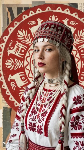 Славянская сказка: этническое безумие в высокой моде и искусстве. Изображение из нейронной сети Nano Banana