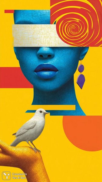 Необыкновенный портрет: женщина с синей кожей и таинственными чертами лица. Генерация из нейронной сети Миджорни
